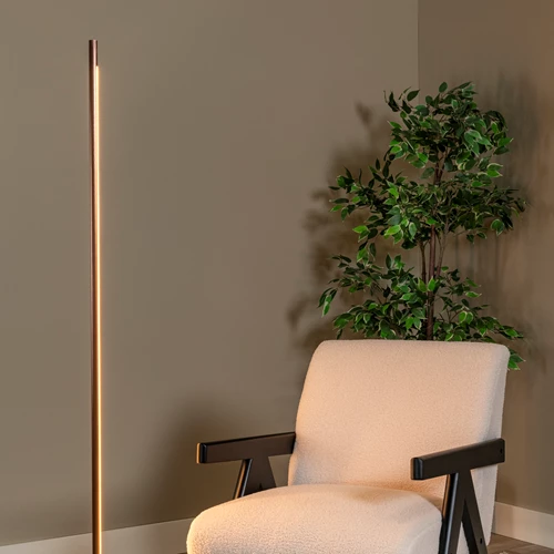 Lucide EQUINOX - Floor lamp - LED Dim. - CCT - 1x26W 2700K/4000K - Hand Wave Sensor - Coffee | Vibes - atmosphere 1